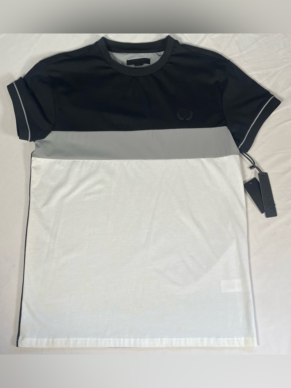 NWT Nick Danger Flex Fit Colorblock T-Shirt Mens Small Golf Athletic Black White